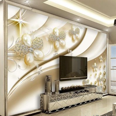 Vlies Fototapete Wandtapete Wandbilder Moderne Schmuck und Blumenrelief 4403