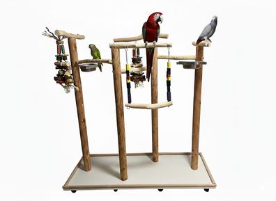 Freisitz aus Rotbuchenholz, Papageienspielzeug, für alle Papageien Arten, 165 cm