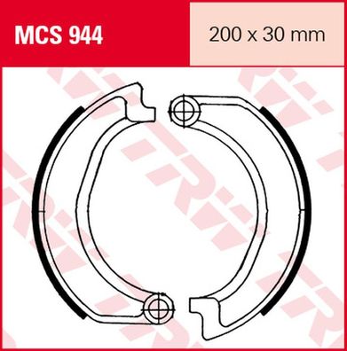 MCS944 Bremsbacken 200x30 BMW 750 R75-/5 BMWR75/5 69-73 vorne