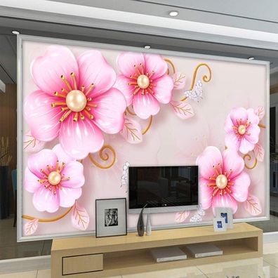 Vlies Fototapete Wandtapete Wandbilder 3D Relief Schmuckblume Stil 4421