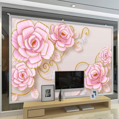 Vlies Fototapete Wandtapete Wandbilder 3D Relief Schmuckrose 4422