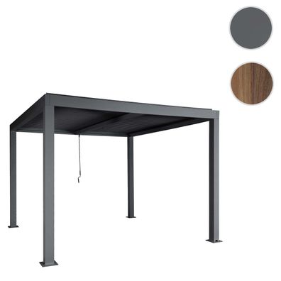 Pergola HWC-L46, Gartenpavillon, 10cm-Aluminium-Gestell, Regenrinne sturmfest, 3x4m