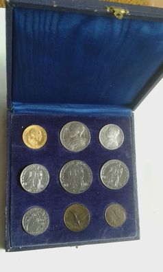 KMS 1944 Vatikan mit 100 Lire Gold 1944 Papst Pius XII. in seltener Schatulle