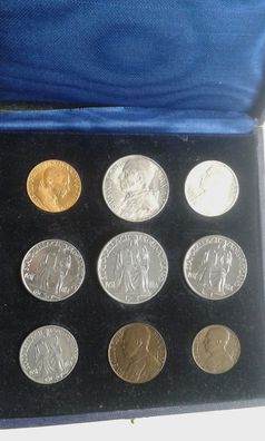 KMS 1943 Vatikan mit 100 Lire Gold 1943 Papst Pius XII. in seltener Schatulle