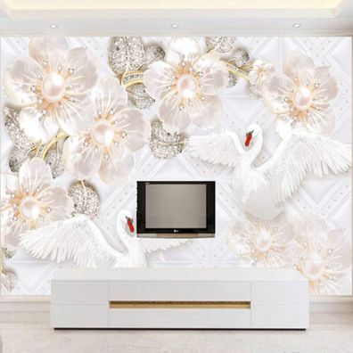 Vlies Fototapete Wandtapete Wandbilder Wunderschöne Schwanenschmuck 4424