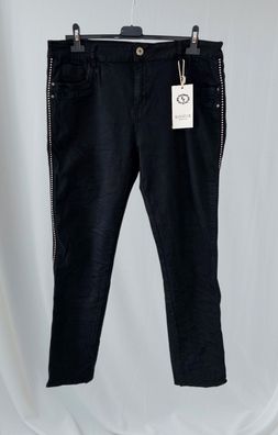Karostar K8203 Jeans Hose Stretch Five Pocket Knopf/RV Nieten Schwarz Gr.4XL/48
