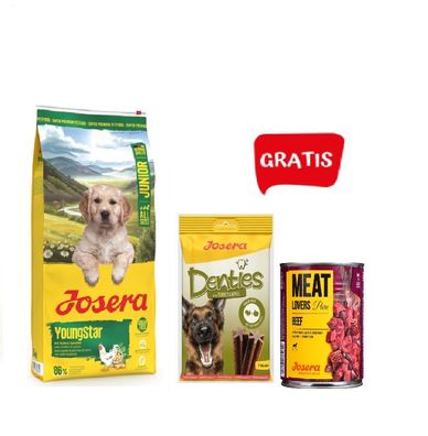 Josera Junior YoungStar 12,5kg + Denties & MeatLovers GRATIS Getreidefrei