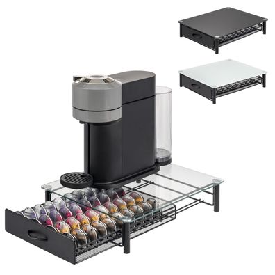 eluno Glas-Kapselhalter für 40x Nespresso Vertuo, Kapselspender Glas transparent