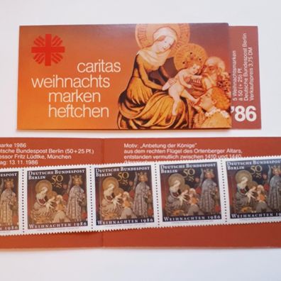 Deutsche Bundespost Berlin Caritas Weihnachtsmarkenheftchen 1986
