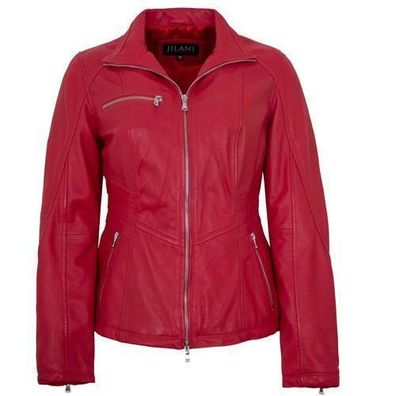 Jilani Collection - Damen Lederjacke Lammnappa rubin rot