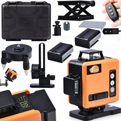 Rosfix Laser-Wasserwaage ROT16L-L – 16 Linien 360° Grün | IP54, 25?m Reichw