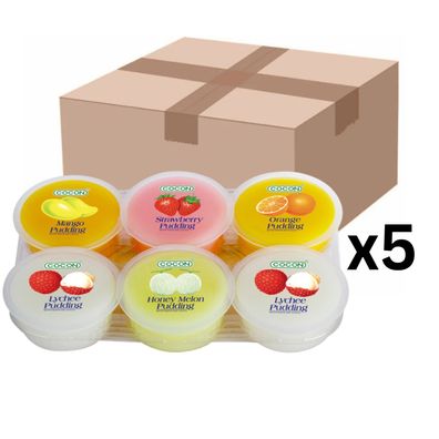5er-Pack COCON Nata de Coco Fruchtmix Klassisch Kokosnussgel 480g