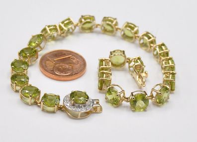 Armband Armkette Peridot Diamant Brillant 585 Gold Neu wertig modern