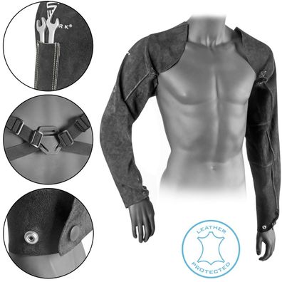 Stahlwerk Schweißerärmel mit Trageriemen aus hochwertigem Spaltleder