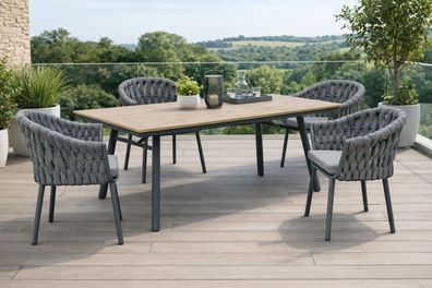 Destiny MOLINO SAN MARINO Sitzgruppe 4Sessel + Tisch 180x90cm, rechteckig, holzfarben
