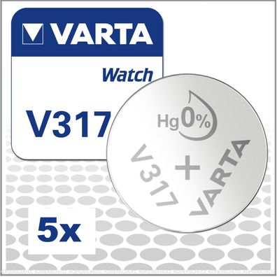 5x Varta V317 / SR516SW Watch Uhrenbatterien Fachhandelsware V 317 SR62