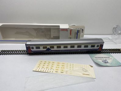 Märklin H0 AC 4351 (2) EuroCity-Wagen 1. Kl A9 NEM / SNCB / OVP weiß