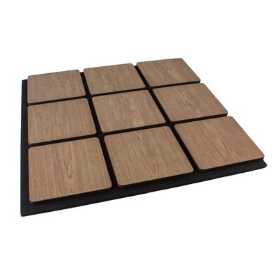 Akustikpaneel mit Holzfurnier Quadrat in Black Walnut - 600x585mm - mit PET-Filz