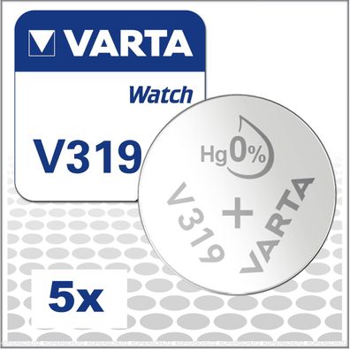 5x Varta V319 / SR64 Watch Uhrenbatterien Fachhandelsware V 319 SR527SW