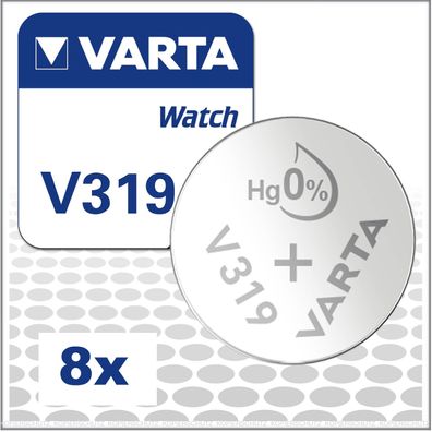 8x Varta V319 / SR64 Watch Uhrenbatterien Fachhandelsware V 319 SR527SW