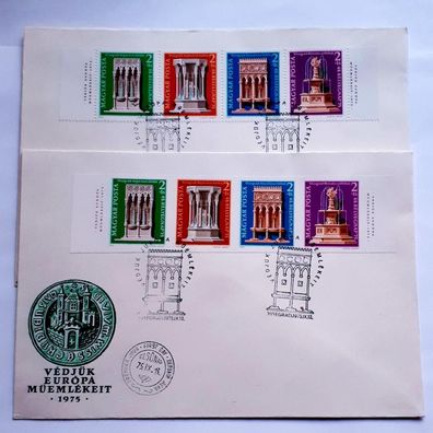 Ungarn Ersttagsbrief FDC 1975 4er Streifen Mi. Nr.3060-3063 A und B