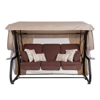 Hollywoodschaukel mit Moskitonetz Venezia Lux Black Edition H047-04PB PATIO