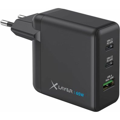 XLAYER Powercharger 65W Ladeadapter schwarz, 65 Watt