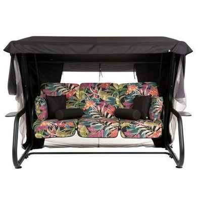 Hollywoodschaukel mit Moskitonetz Venezia Lux 4-Sitzer Black Edition G052-23IB PATIO