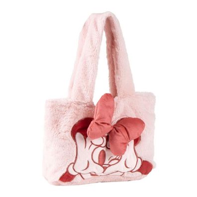 Disney Minnie Mouse Shopper Tasche aus Plüsch - Flauschige Einkaufstasche - Geräum