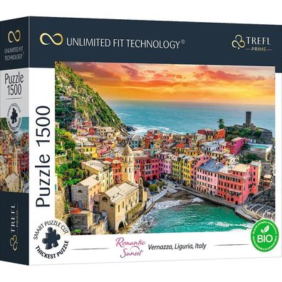 TREFL Puzzle UFT Romantischer Sonnenuntergang: Vernazza, Ligurien, Italien 1500 Stück