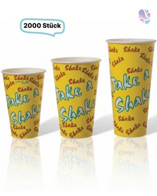 Shakebecher aus Hartpapier mit PE-Beschichtung „Take a Shake“ – 0,3 bis 0,5 l, geschm