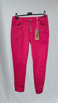 Melly & Co Hose Stretch Jeans Knöpfe 8097-86 Denim Stretch Pink Gr. XXL