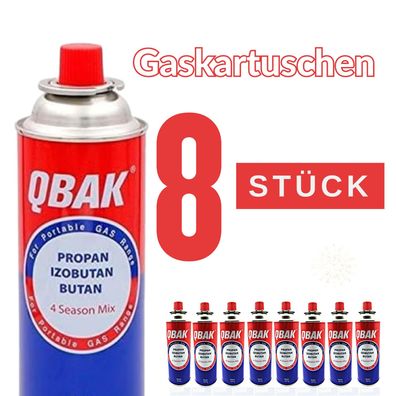 8 er RESCH QBAK Campingkocher Gaskartuschen Kartuschen Butangas Butan Gasflasche