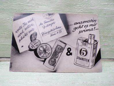 alte AK Friko Karten Schindler Osterode Echt Foto Typie schickt mir Geld Zigaretten