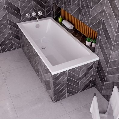 ECOLAM Badewanne 160x70 cm TAMI Acrylwanne Wanne Rechteck Füße + Siphon Viega GRATIS