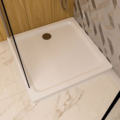 ECOLAM Duschwanne Duschtasse Max 80x80 90x90 flach Brausewanne Quadrat Siphon GRATIS