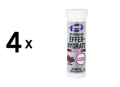 4 x Now Foods Effer-Hydrate (10 serv) Mixed Berry
