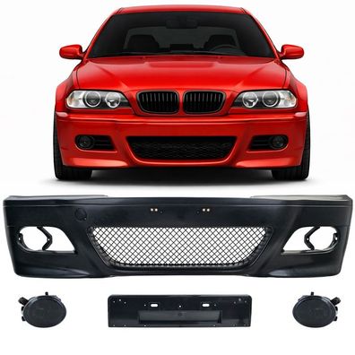 Front Stoßstange Sport + ABE + Nebelscheinwerfer Smoke für BMW E46 Limo Touring