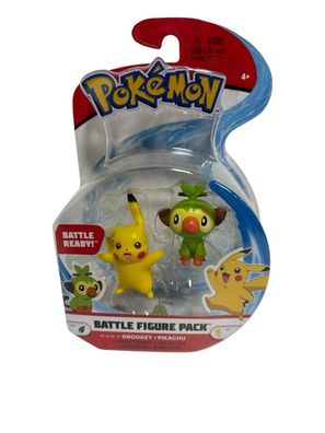 Pokémon Bandai Set mit 2 Figuren, 3-5 cm - Pikachu & Ouistempo