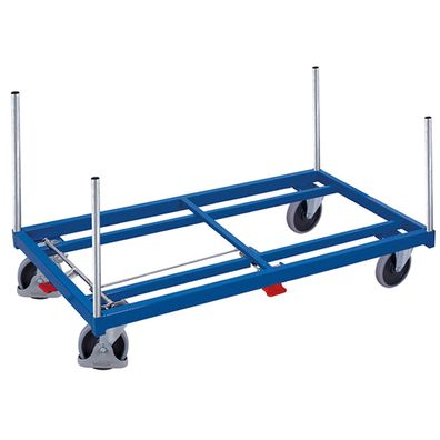 VARIOfit Rungenwagen Gummibereifung 500kg Tragkraft 1305x805mm Enzianblau RAL 5016