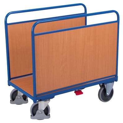 VARIOfit Seitenbuegelwagen mit Laengswaenden aus Holz 1060x640mm Anthrazitgrau RAL 7