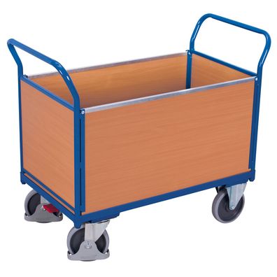 VARIOfit Vierwandwagen mit Holzwaenden 1000x550mm Anthrazitgrau RAL 7016