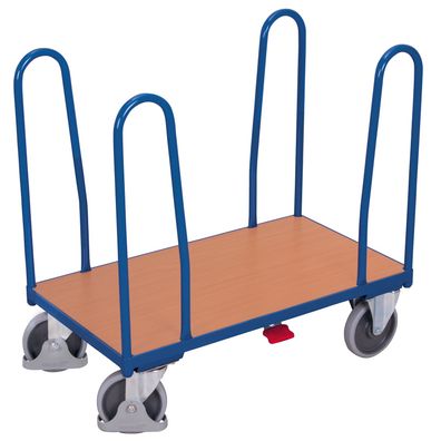 VARIOfit Seitenbuegelwagen mit 4 Buegeln 1060x540mm Enzianblau RAL 5016