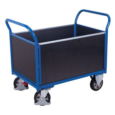 VARIOfit Vierwandwagen mit Siebdruckplatte 1000kg Tragkraft 1595x750mm Anthrazitgrau