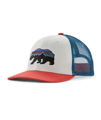 Patagonia Kids Snapback Trucker Cap fitz roy bear: birch white