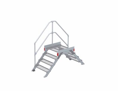Euroline 512 Überstieg 45EUR 800mm Stufenbreite 2x4 Stufen Stahl Gitterrost