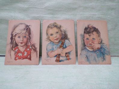 3 alte AK Postkarten Lotte Oldenburg Wittig Horst Weber / Köthen Kinderportraits