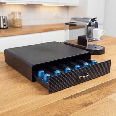 Schubladenbox für Kaffeekapseln HWC-L98, Aufbewahrungsbox 7x34x31cm