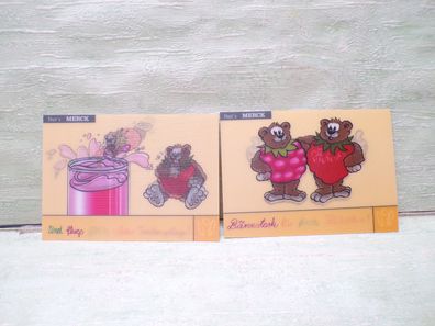 2x 3D Wackelkarten Merck Edition Himbär Erdbär Badspaß Freunde freche Früchtchen