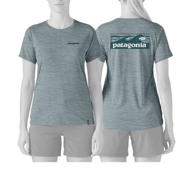 Patagonia Women Shirt Cap Cool Daily - Boardshort Logo blue sage - light blue